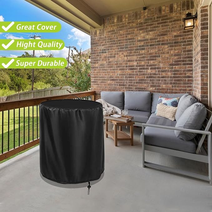 Fire Pit Cover,32in Round Propane Firepit Covers for Best Choice,Outside Gas Propane Fire Pit Table Covers Round Fire Pit Column-32 x 25inch