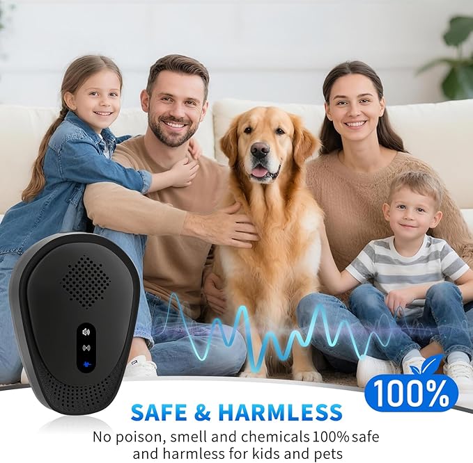 6 Pack Upgraded Ultrasonic Pest Control Repeller, Mouse Repellent Indoor for Spider Bug Roach Ant Mosquito Rat Mice Insect Deterrent, Mouse Rodent Repellent Ultrasonic Plug in, 3 Mode Switching, Black