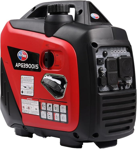 ALL-Power 3300W Peak Power Quiet Inverter Generator, 19.5kg Portable, 67.6dB Low Noise, Commercial Generator for Job Site, Small Business, Outdoor Work, Home Backup (Model: 2020001)