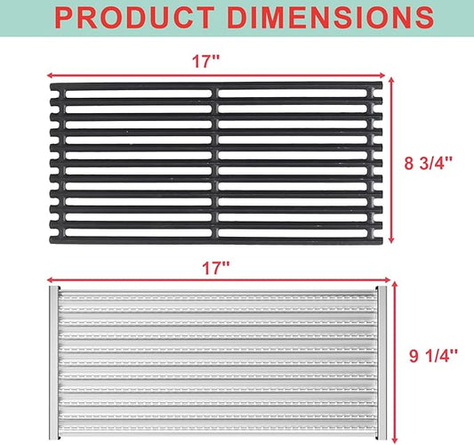 463642316 Emitter Plates & Cooking Grates for Charbroil TRU-Infrared 466642416 463632320 463644220 463675016 463675016P1,Infrared Grill Replacement for Charbroil G369-0030-W1 G362-2100-W1,17 Inch