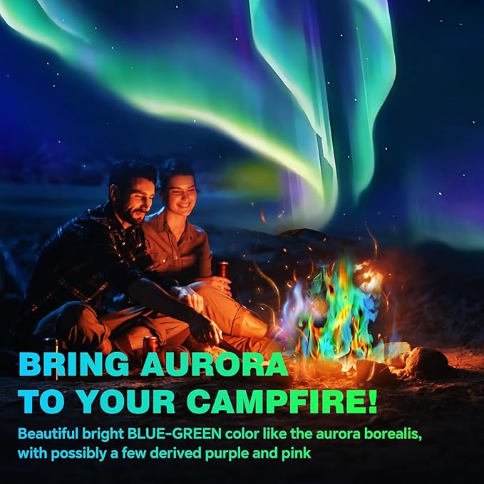 50 Pack Fire Color Changing Packets - Last Longer Magical Color Flames for Campfires, Bonfire, Fire Pit & Outdoor Fireplaces - Camping Essentials Accessories Christmas Decorations Gift for Kids