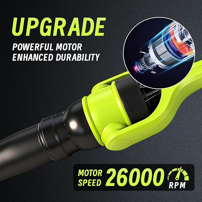Cordless Leaf Blower, 21V Leaf Blowers, 580CFM/180 MPH Brushless Motor and 3-Speed Electric Blower, with 2 Lightweight Batteries 3.0Ah & Charger Gutter Cleaning for Garden Yard Patio