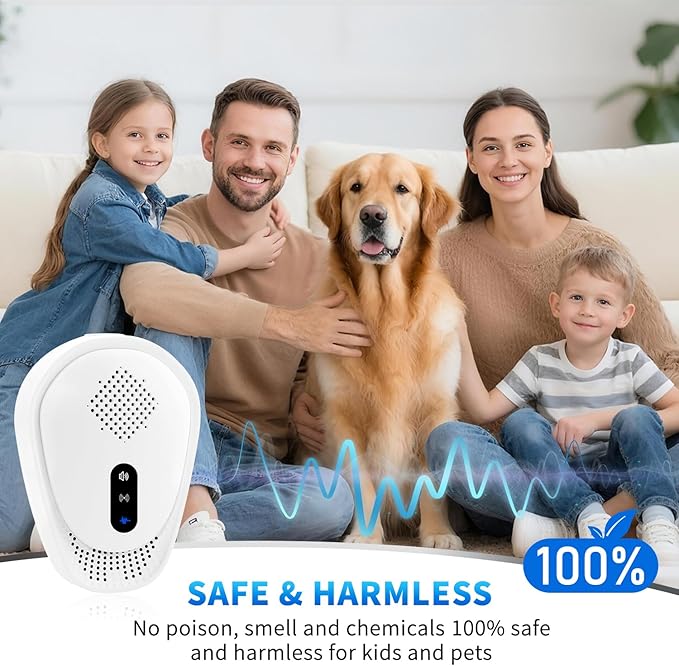 6 Pack Upgraded Ultrasonic Pest Control Repeller, Mouse Repellent Indoor for Spider Bug Roach Ant Mosquito Rat Mice Insect Deterrent, Mouse Rodent Repellent Ultrasonic Plug in, 3 Mode Switching, White
