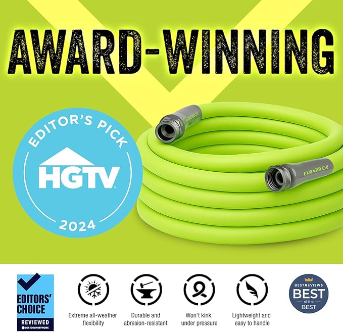 Flexzilla Garden Lead-in Hose 5/8 in. x 5 ft., Lightweight All-Weather Water Hose, Durable and Flexible, Leak-Free Connections