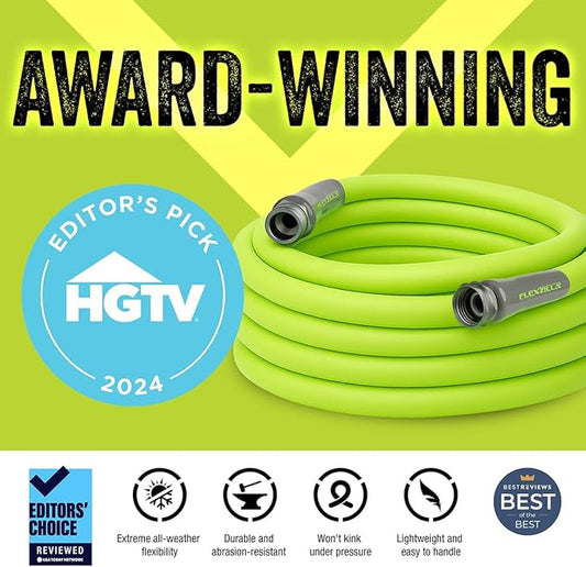 Flexzilla Garden Lead-in Hose 5/8 in. x 5 ft., Lightweight All-Weather Water Hose, Durable and Flexible, Leak-Free Connections