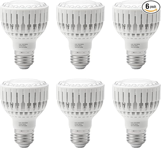 GooingTop LED Grow Bulb,12W (80Watts Equiv) 5000K White Full Spectrum Plant Light for Indoor Plant Growing,Super Bright & High Output,6 Pack