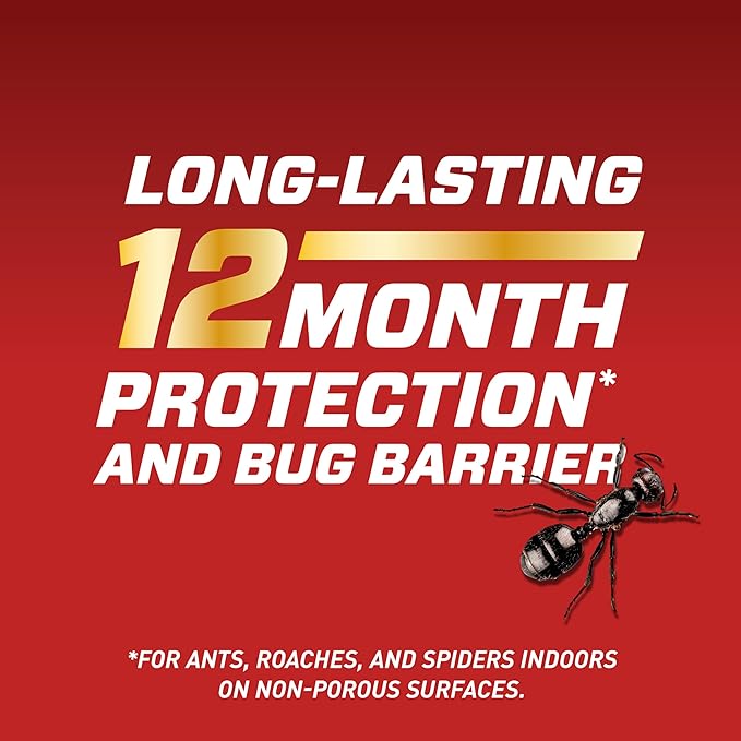 Ortho Home Defense Insect Killer for Indoor & Perimeter2: With Comfort Wand, Kills Ants, Cockroaches, Spiders, Fleas & Ticks, Odor Free, 1.1 gal., Pack of 4