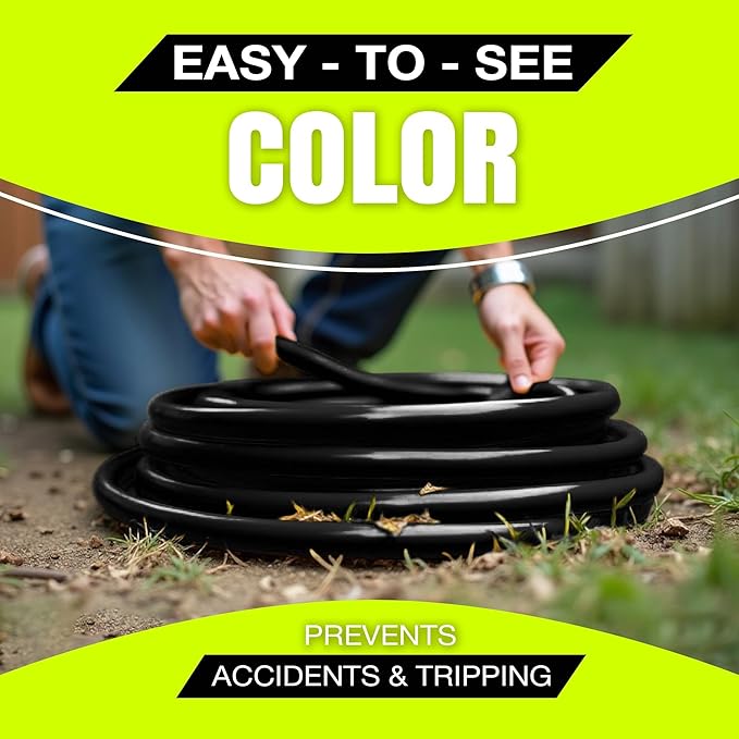 25ft Outdoor/Indoor Extension Cord 14/3 Gauge Heavy Duty 3 Prong SJTW, Waterproof, Flexible Cold-Resistant Long Power Cord,15A 125V 1875W, Black by LifeSupplyUSA