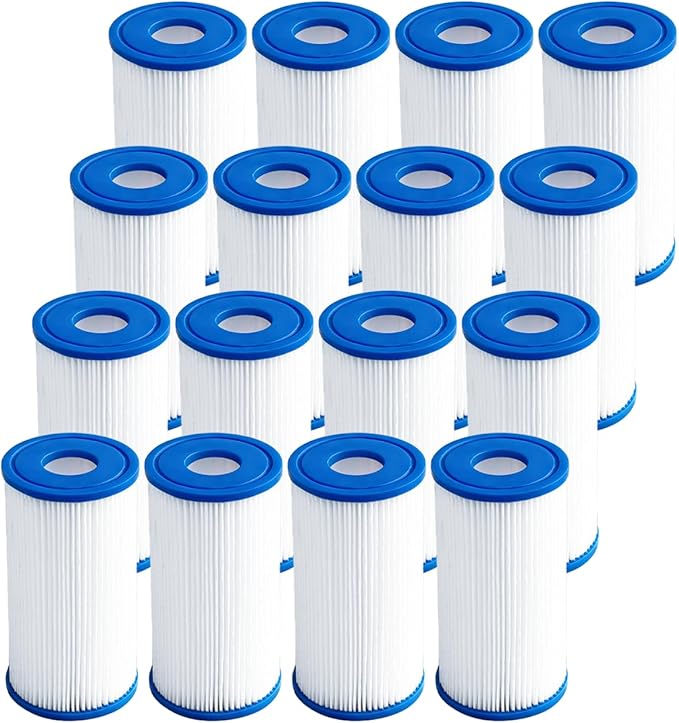 DAYEAR Cold Plunge Filter Cartridge 20 Micron Pleated Sediment Filter 5"x2.5" (16 Pack) Replacement for Most Compatible with Cold Plunge Chiller,Ice Bath Chiller