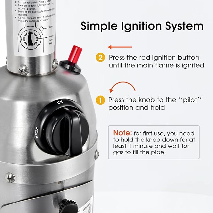 Tangkula Tabletop Propane Patio Heater, 11,000 BTU Portable Outdoor Heater W/Adjustable Flame, Simple Ignition System, Tipping-Over Protection, Ideal for Courtyard, Garden, Patio Restaurant (Silver)
