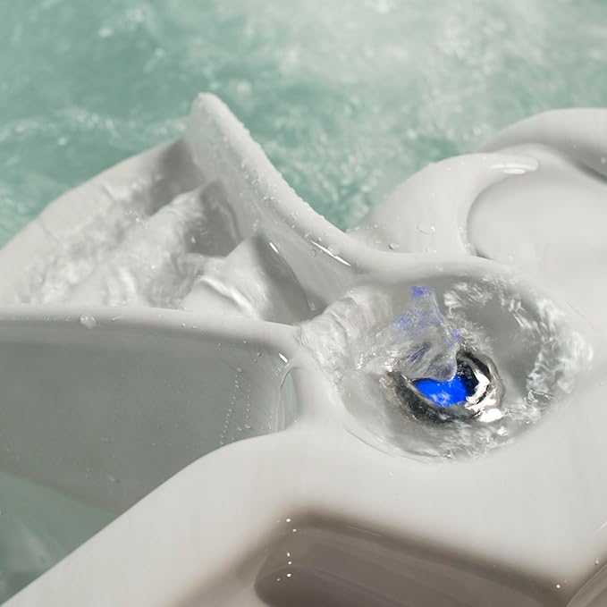 AquaLife Amplified™ 6-Person 100-Jet Acrylic Double Lounger Hot Tub with Bluetooth Stereo, LED Lighting, Insulated Cover, Stainless Steel Heater and Ozonator