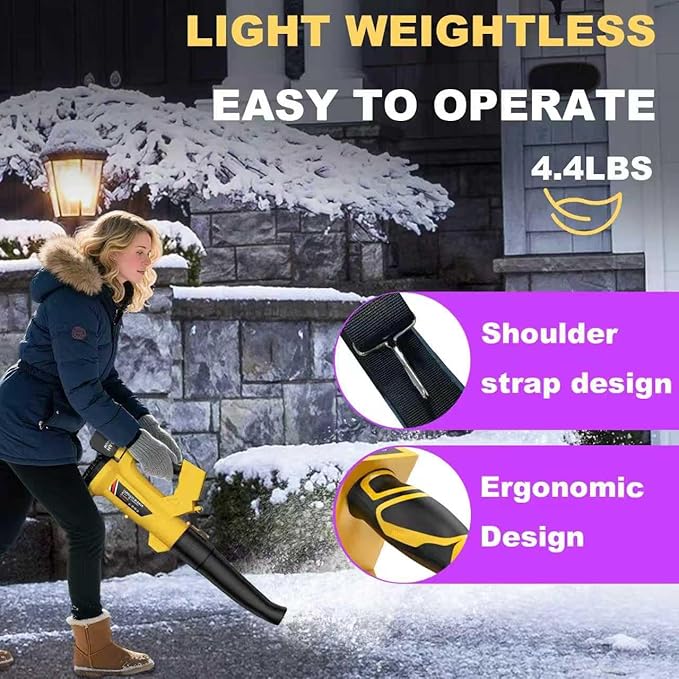 Cordless Leaf Blower with Battery and Charger, 540 CFM/170 MPH Electric Blower Cordless, 2 X 4.5Ah Lightweight Battery Operated Leaf Blower for Patio Cleaning Lawn Care Debris and Dust