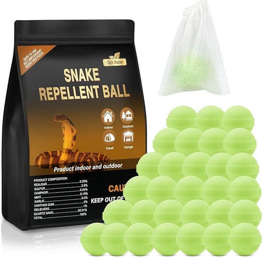 30 Pack Snake Repellent for Yard Powerful, Snake Away Repellent for Outdoors, Moth Balls for Outdoor Use