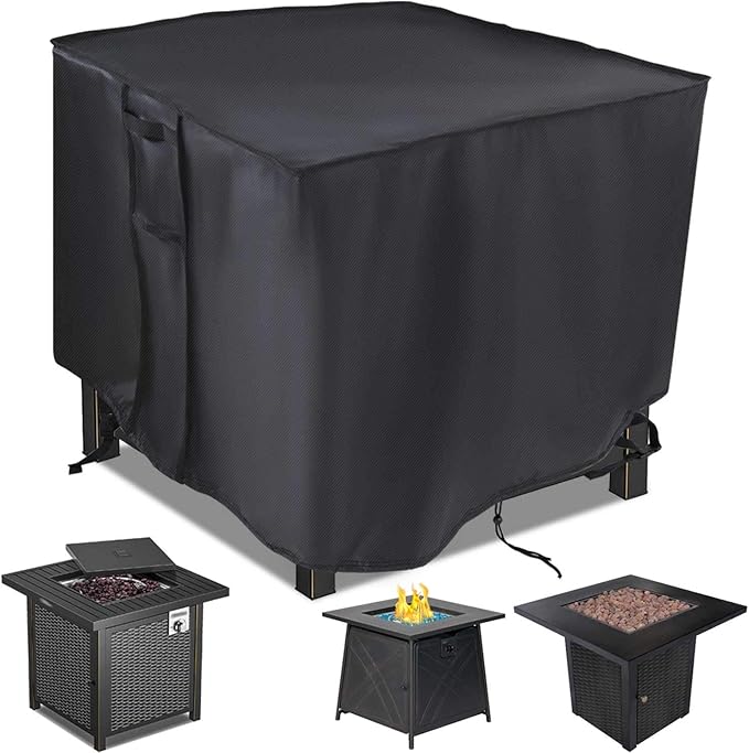 Saking Fire Pit Cover, 28 inch Firepit Covers Square Gas Fireplace Fire Pit Table Cover for Propane Fire Pit- 28 X 28 inch