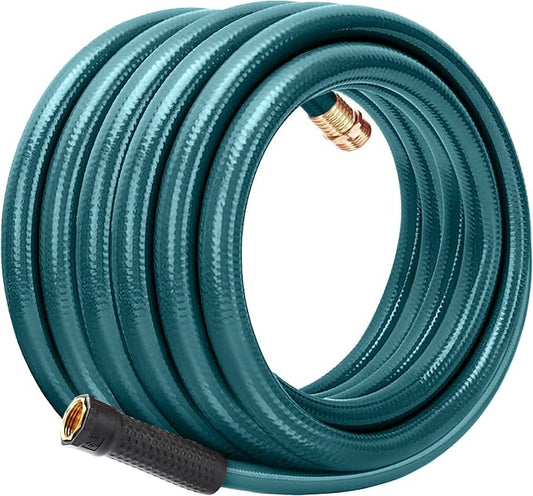 Worth Leader Garden Hose 3/4 in. x 50 ft. -No Kink, Flexible, Leakproof, Male/Female -Heavy Duty Durable 5 Layers PVC Rubber Lightweight Water Pipe for Gardening, Agriculture & Lawn Care -500PSI Burst