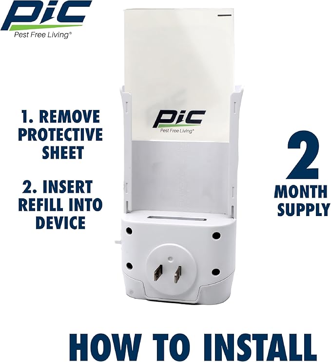 PIC Flying Insect Light Trap, Attracts and Traps House Flies, Fruit Flies, and Gnats (1 Device & 2 Cartridges)
