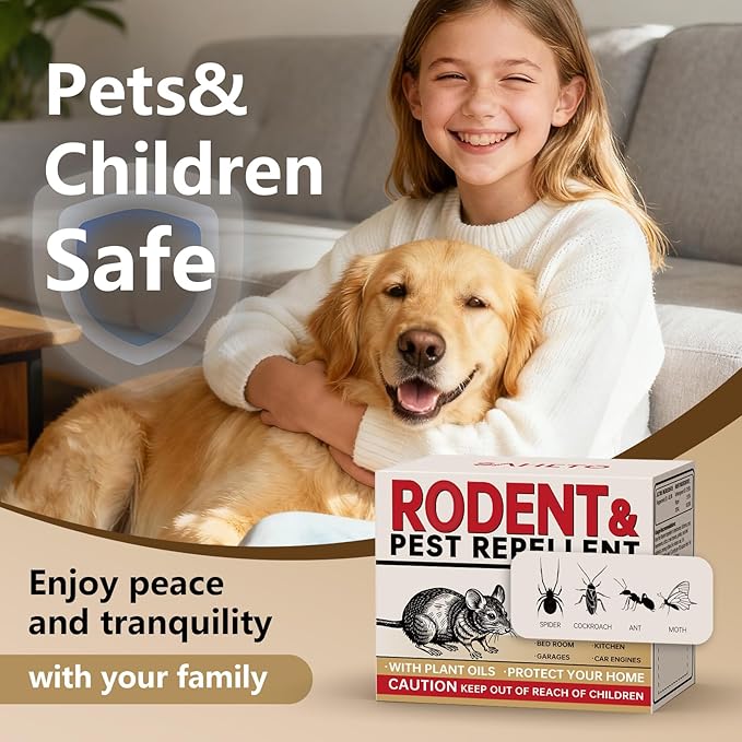 Mouse Repellent 34 Balls, Peppermint Rodent Repellent for Indoor & Outdoor Use, Long-Lasting Safe Mice Deterrent, Natural Effective Moth Balls for Rodent Control for Home, Car & Garden
