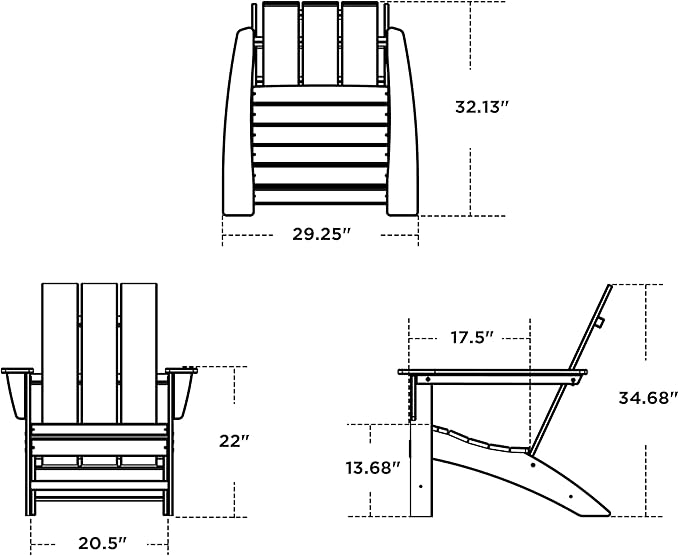 POLYWOOD AD420SR Modern Adirondack Chair, Sunset Red, Durable High Density Polyethylene Construction, Easy Assembly, Waterproof, Comfortable Contoured Seat