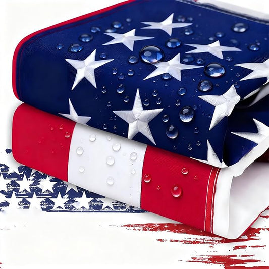 American Flag 2×3 FT Outdoor - Heavy Duty Embroidered US Flag with Sewn Stripes | Fade Resistant Nylon for High Wind & All Weather | Brass Grommets