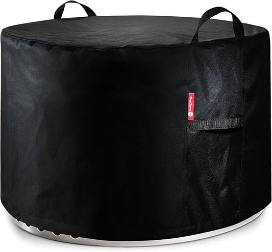 SheeChung Fire Pit Cover for Solo Stove Yukon 27",Outdoor Smokeless Round Firepit Covers,Waterproof 600D Tear Resistant,Air Vents,Weather Resistant-Fit for 24"-28" Gas/Table /Bowl Fire Pits,28"Dx18"H