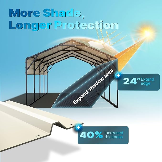 Quictent 12x20 ft Heavy Duty Metal Carport for Vehicle Storage Snowproof & Windproof Steel Car Shelter