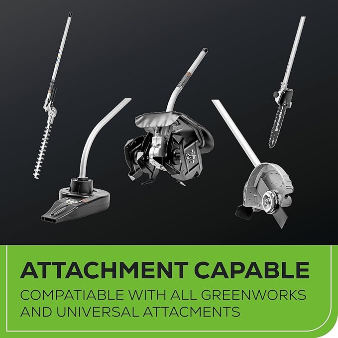 Greenworks 60V 16" Brushless Cordless String Trimmer, Attachment Capable, Load N’ Go Line Head, Shoulder Strap Included, 4.0Ah Battery & Charger, 4-Year Warranty