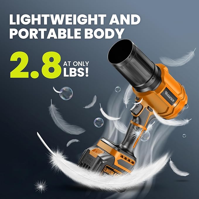 Cordless Leaf Blower, 980,000 RPM Handheld Leaf Blower with 2 X 4.0Ah Batteries & Charger, Lightweight Leaf Blowers for Patio Cleaning, Lawn Care, Leaves, Dust - Vivid Orange