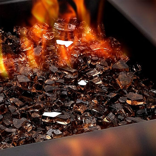 Onlyfire 10-Pounds High Luster Fire Glass for Natural or Propane Fire Pit Fireplace & Landscaping, 1/2-Inch Copper