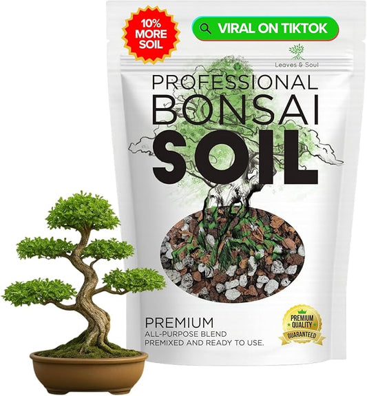 Bonsai Soil Premium All Purpose Blend | Pre-Mixed Ready to Use for Fast Drainage | Large 2.2 Quarts | Lava, Limestone Pearock, Calcined Clay and Pinebark | Made in USA