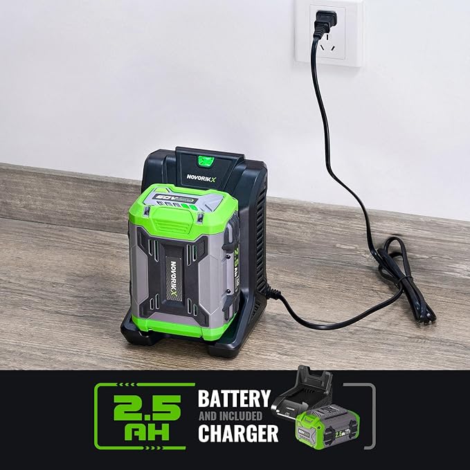 NovorikX Leaf Blower, 60-Volt 810 CFM Brushless Electric Cordless Leaf Blower, 2.5Ah Battery and Charger, Lightweight Leaf Blowers for Patio Care