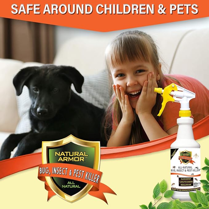 Natural Bug, Insect & Pest Killer & Control Including Fleas, Ticks, Ants, Spiders, Bed Bugs, Dust Mites, Roaches and More for Indoor and Outdoor Use, 128 Fl Oz Gallon Refill