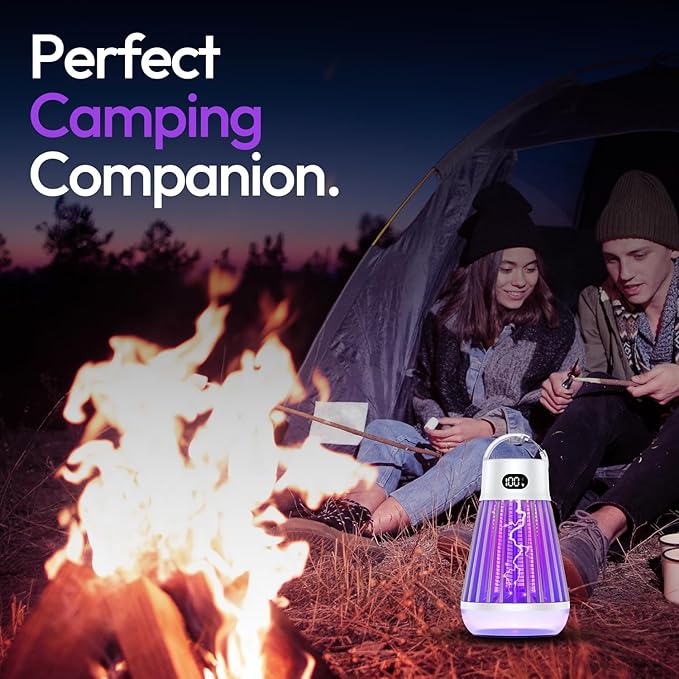 Zappify Zapper 2.1 Portable Bug Zapper, Indoor & Outdoor, Cordless Rechargeable Mosquito Zapper, Hanging Hook, 1500V High Voltage, Trap for Fly, Insect, Mosquito & Bugs