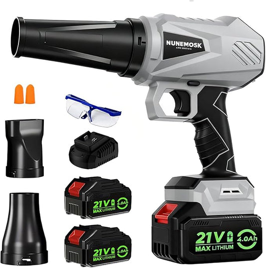 Leaf Blower Cordless with Battery and Charger, 1000,000RPM Mini Leaf Blower, Fast Charger & Extended Nozzle Design, Handheld Lightweight Blowers for Lawn Care,Patio Cleaning,Car,Leaves,Dust (Grey)