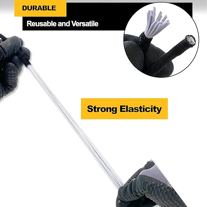 9 inch 50 Piece Heavy Duty 5mm Ball Bungee Canopy Cord By Wellmax, Black Color