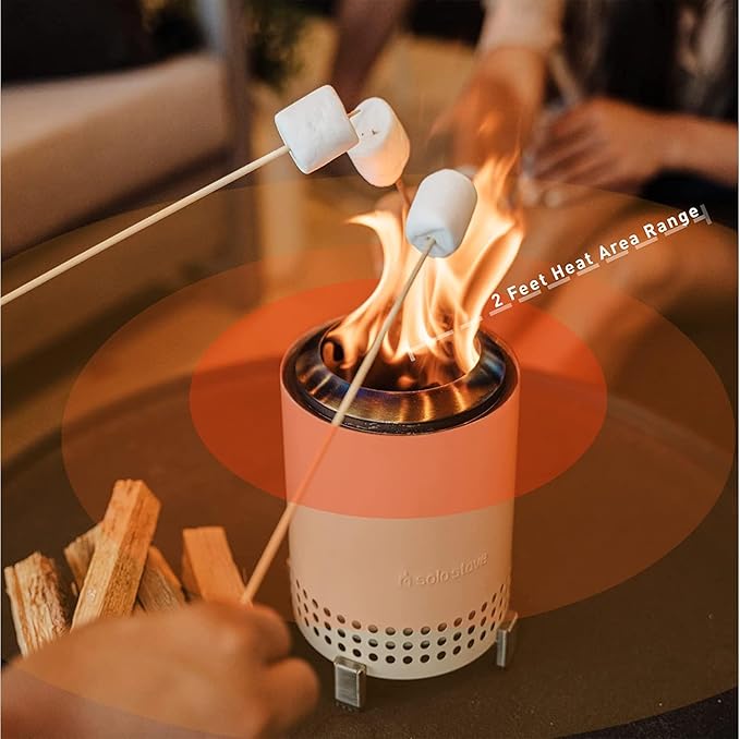 Solo Stove Mesa, 5.1 Inch Tabletop Fire Pit with Stand - Smokeless, Stainless Steel Fire Pit for Camping, Outdoor & Patio- Wood Burning or Pellet Fueled Portable Bonfire, 1.4lbs, Bronze