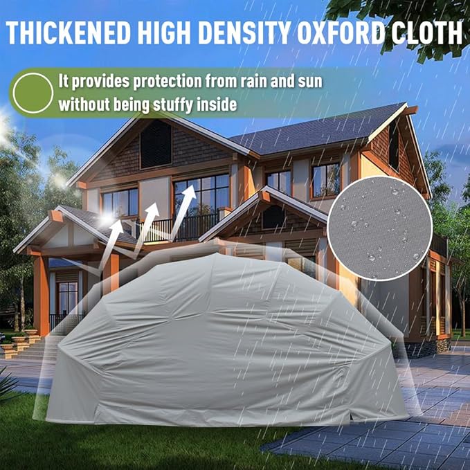 Folding Carport, Stainless Steel Carport, Foldable Retractable Garage, Heavy Duty Mobile Carport, Semi-Automatic Outdoor Shelter, All-Weather RV Cover, for Parking Lot, Yard
