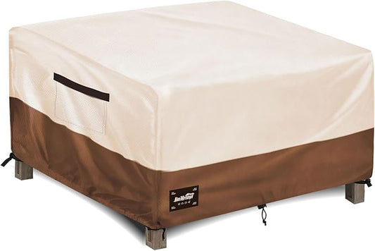 Square Patio Table Cover 40 Inch,100% Waterproof 600D Heavy Duty Outdoor Table Cover,Square Patio Dining Table Covers for Outdoor Furniture,40"Wx 40"D x 23"H,Beige&Brown