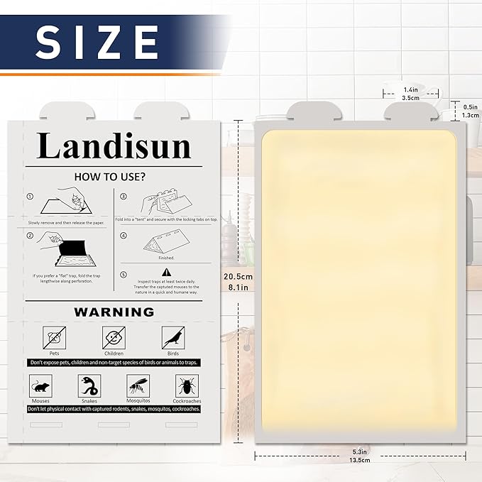 Landisun Traps for Mouses Rat Roach Insect pests Snakes Mosquitos Non-Toxic Adhesive Glue