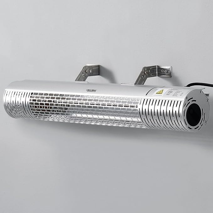 Global Industrial Infrared Patio Heater W/Remote Control, Wall/Ceiling Mount, 1500W, 120V