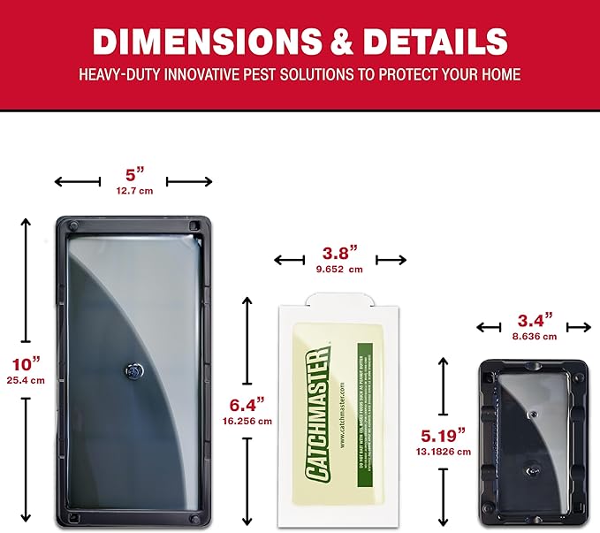 Catchmaster Glue Trap Variety Pack - 2 Mouse Trays, 2 Rat Trays, 4 Insect Glue Traps, Mouse Traps Indoor for Home, Pest Protection Kit for Basement & Garage, Rodent & Insect Pest Control