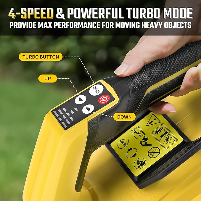 VERVEWAVE 40V Leaf Blower Cordless with 2 X 5.0Ah Batteries and Charger, 40V Powerful Brushless Motor Up to 680CFM Blower for Lawn Care, 4-Variable Speed Turbo Mode with Power Boost