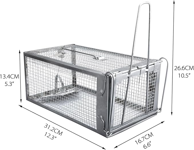 Gingbau Rat Trap Humane Live Mouse Chipmunk Trap Cage (Not for Squirrels)