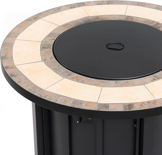 Propane Fire Pit Table, 30" Firepits for Outside, Gas Fire Pit for Outside Patio, Propane Fire Table with Ceramic Tabletop for Patio, Pool, Tank Inside, Tank Not Included, 50000BTU, Black