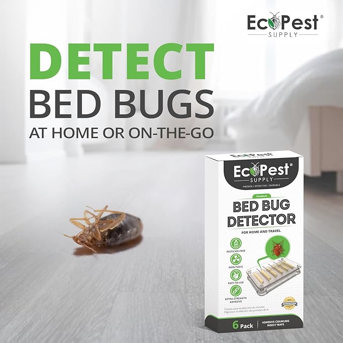 Bed Bug Detector – 12 Pack | Early Detection Bed Bug Trap, Monitor, and Detector for Home and Travel | Indoor Pest Control Traps for Bedbugs