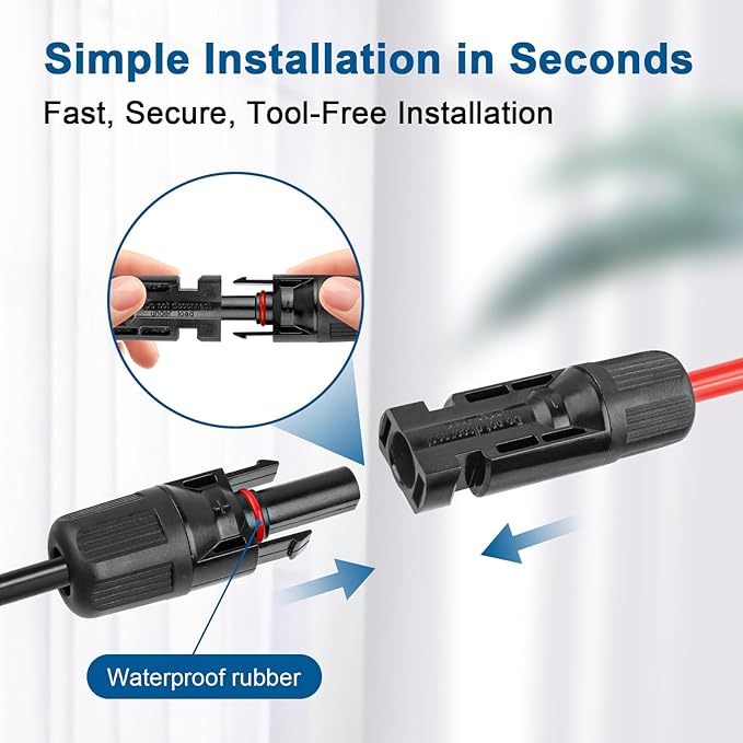 XRDS -RF 10AWG Solar Extension Cable 30FT – 2 Pack Red & Black PV Wire with Solar Connectors, 84-Strand Tinned Copper, Dual XLPE Insulated, Outdoor UV-Resistant Cable for RV, Inverter, Battery