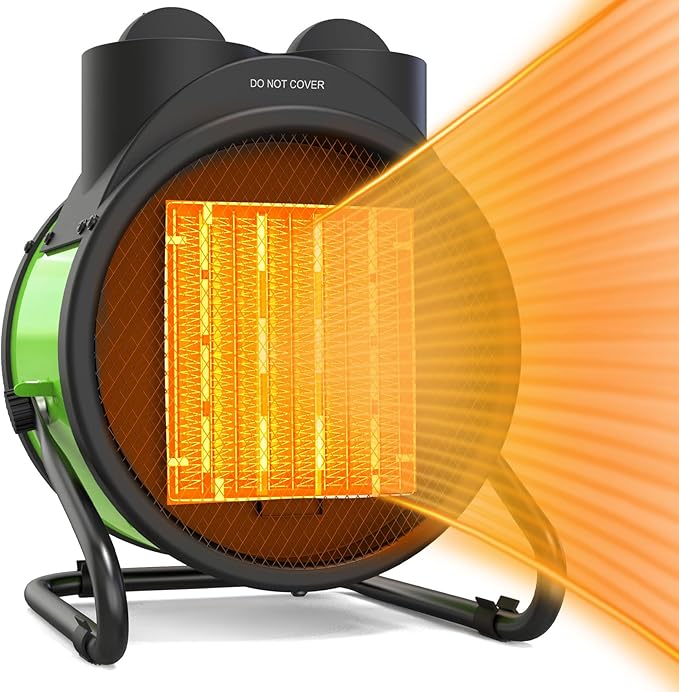 Outdoor Heaters for Patio, Outdoor Heater with Overheat Protection, 3S Fast Heating Portable 1500W Electric Garage Heater, Portable Patio Heaters for Space, Greenhouse
