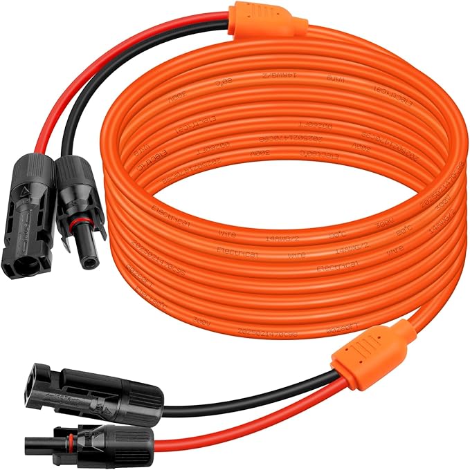 XRDS -RF Solar Extension Cable 30FT, 14AWG Tinned Copper with Solar Panel Connectors, 10AWG Red & Black Branch Wires, Heavy Duty Outdoor Power Cord for RV, Inverter, Generator, Off-Grid System