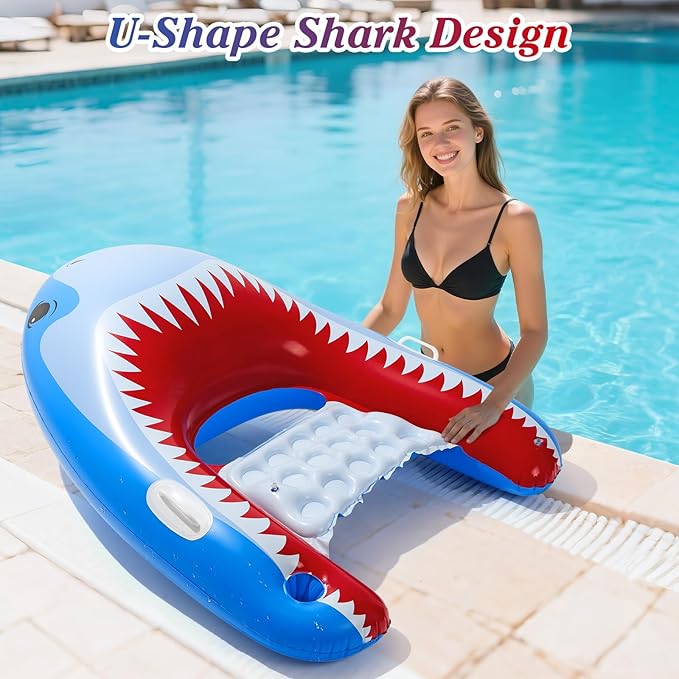 HeySplash Pool Lounger Float for Adult, Inflatable Pool Floats Bed Cooling Contour Lounger Rafts, Water Rafts for Lake, Outdoor Beach Pool Party
