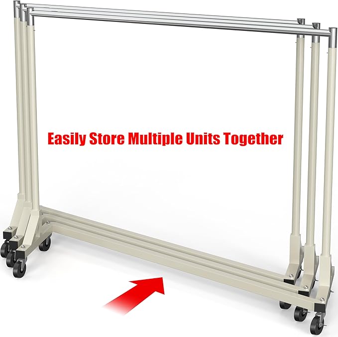 Simple Houseware Industrial Grade Z-Base Garment Rack, 500lb Load with 62 Inches Extra Long Bar, Gray