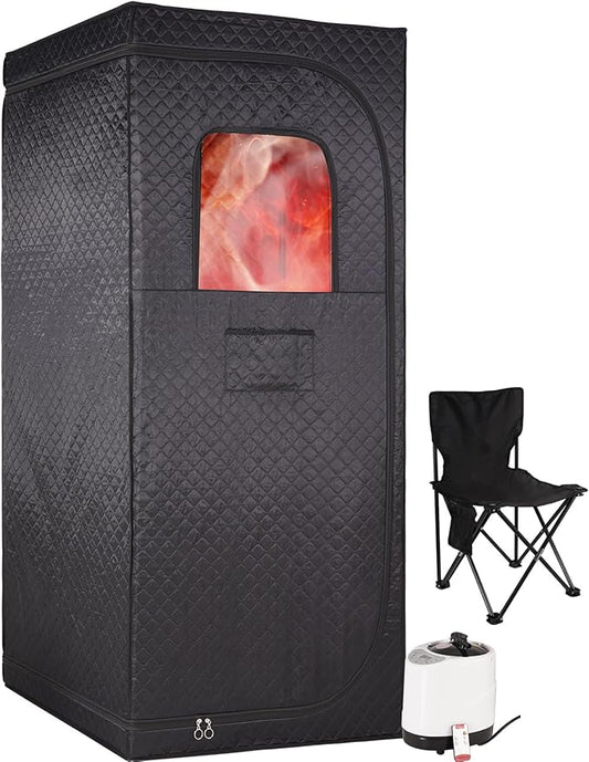 somavapor Portable Sauna Box for Home Spa: Sauna Tent Personal Full Body for Weight Loss Detox & Relaxation (Black-g1)